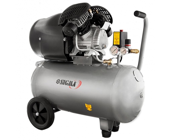 Фото 2 - Компрессор двухцилиндровый 2.2кВт 412л/мин 8бар 50л SIGMA (7043711)