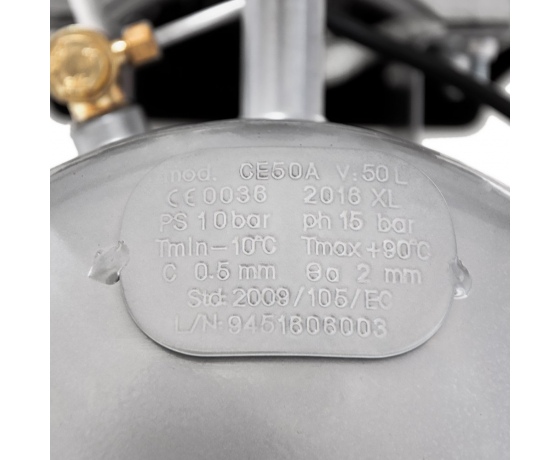 Фото 8 - Компрессор двухцилиндровый 2.5кВт 455л/мин 10бар 50л (2 крана) SIGMA (7043721)