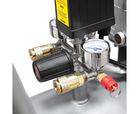 Фото 9 - Компрессор двухцилиндровый 2.5кВт 455л/мин 10бар 50л (2 крана) SIGMA (7043721)