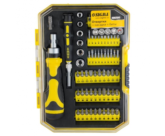 Фото 2 - Набор отверток + биты 69шт CrV (кейс) SIGMA (4002541)