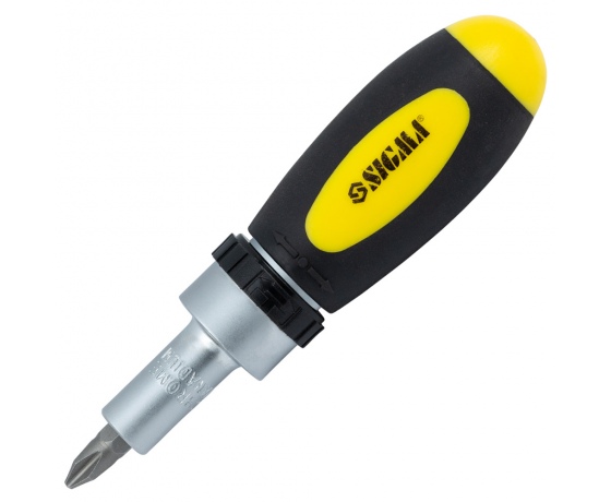 Фото 3 - Отвертка с реверсом + насадки торцевые и биты 36шт CrV (кейс) SIGMA (4002511)