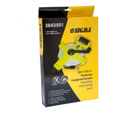 Фото 5 - Рулетка 50м×13мм геодезическая (стекловолокно) SIGMA (3843501)