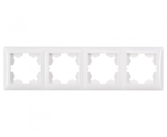 Фото 2 - Рамка 4-я горизонтальная Luxel PRIMERA (3024) белая