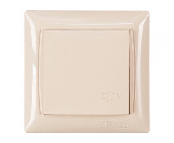 Фото 3 - Розетка с заземлением и крышкой Luxel PRIMERA (3311) кремовая