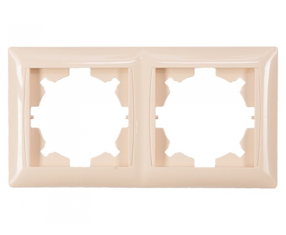 Фото 2 - Рамка 2-я горизонтальная Luxel PRIMERA (3322) кремовая
