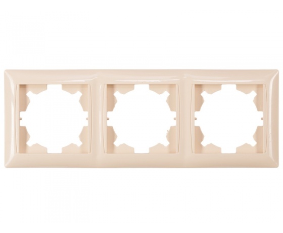 Фото 2 - Рамка 3-я горизонтальная Luxel PRIMERA (3323) кремовая