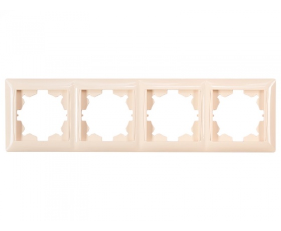 Фото 2 - Рамка 4-я горизонтальная Luxel PRIMERA (3324) кремовая