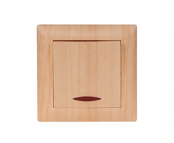 Фото 2 - Выключатель с подсветкой Luxel PRIMERA (3805) сосна