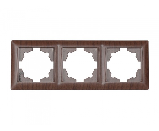 Фото 2 - Рамка 3-я горизонтальная Luxel PRIMERA (3923) вишневая