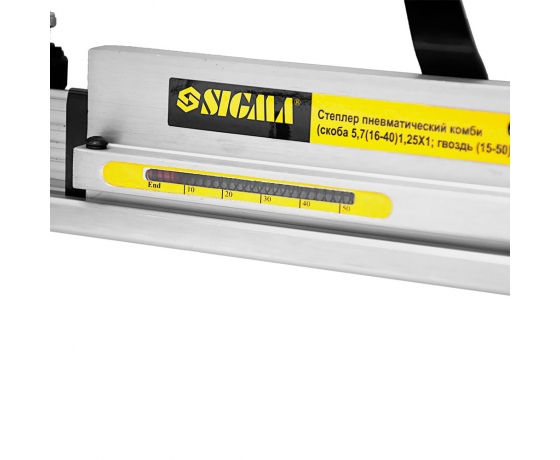 Фото 9 - Степлер пневматический комбинированный (скоба 5.7(16-40)1.25×1; гвоздь (15-50)1.25×1) SIGMA (6713311)
