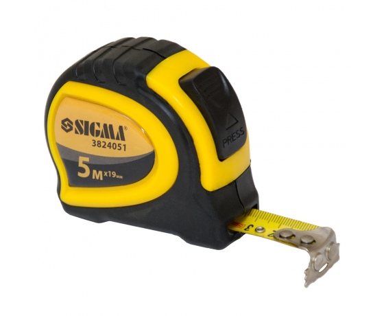 Фото 2 - Рулетка магнитная обрезиненная с автостопом 5м×19мм SIGMA (3824051)