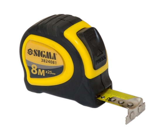 Фото 2 - Рулетка магнитная обрезиненная с автостопом 8м×25мм SIGMA (3824081)