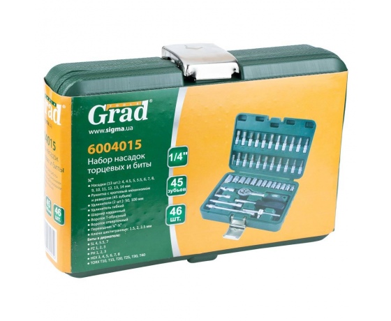 Фото 7 - Набор насадок торцевых и бит 1/4