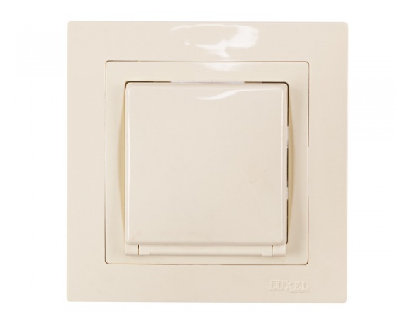 Фото 2 - Розетка с заземлением и крышкой Luxel BRAVO (5311) кремовая