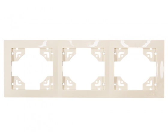 Фото 2 - Рамка 3-я горизонтальная Luxel BRAVO (5323) кремовая