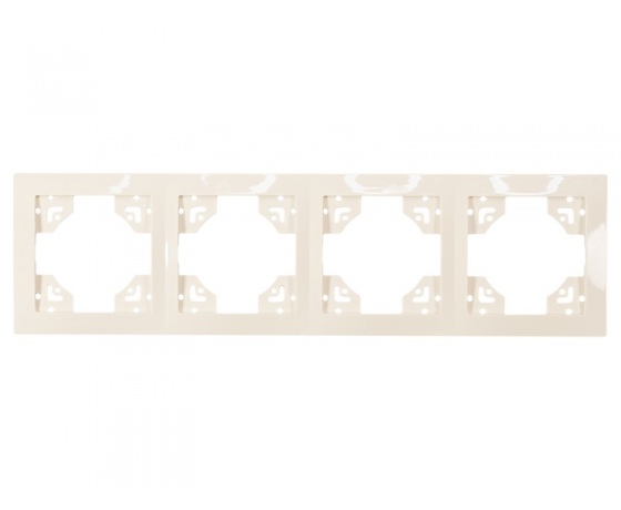 Фото 2 - Рамка 4-я горизонтальная Luxel BRAVO (5324) кремовая