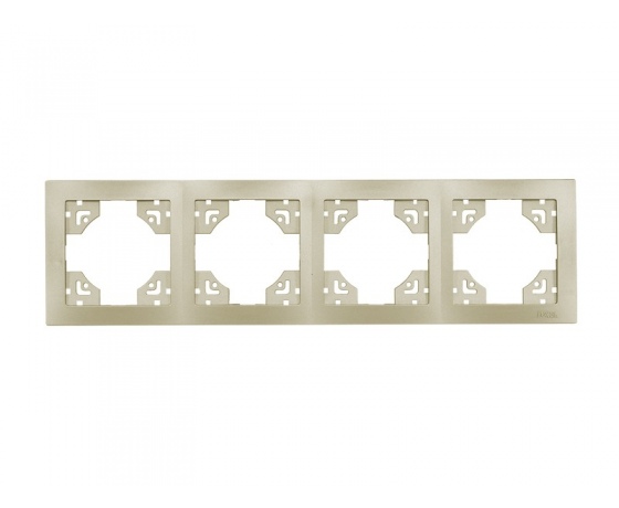 Фото 2 - Рамка 4-я горизонтальная Luxel BRAVO (5624) платиновая