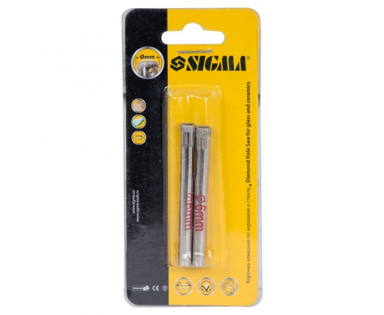 Фото 3 - Коронки алмазные по керамике и стеклу Ø6мм SIGMA (1541061)