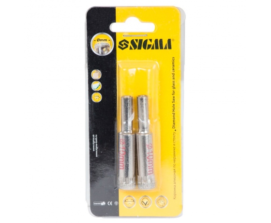 Фото 3 - Коронки алмазные по керамике и стеклу Ø10мм SIGMA (1541101)