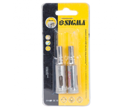 Фото 3 - Коронки алмазные по керамике и стеклу Ø12мм SIGMA (1541121)