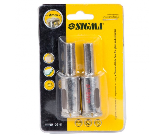 Фото 3 - Коронки алмазные по керамике и стеклу Ø18мм SIGMA (1541181)