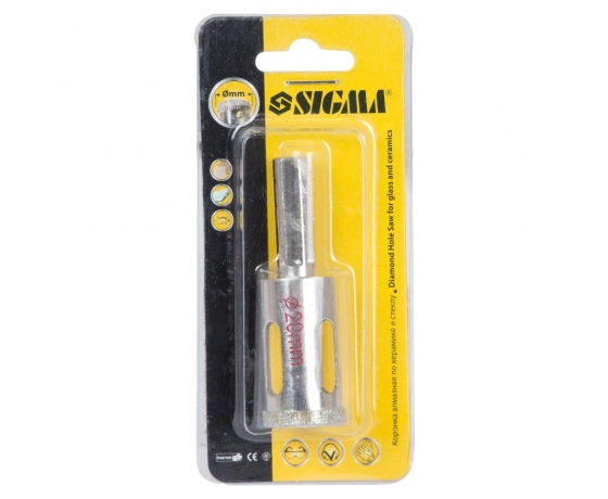 Фото 3 - Коронки алмазные по керамике и стеклу Ø20мм SIGMA (1541201)