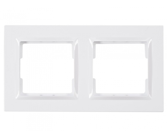 Фото 2 - Рамка 2-я горизонтальная Luxel JAZZ (9022) белая