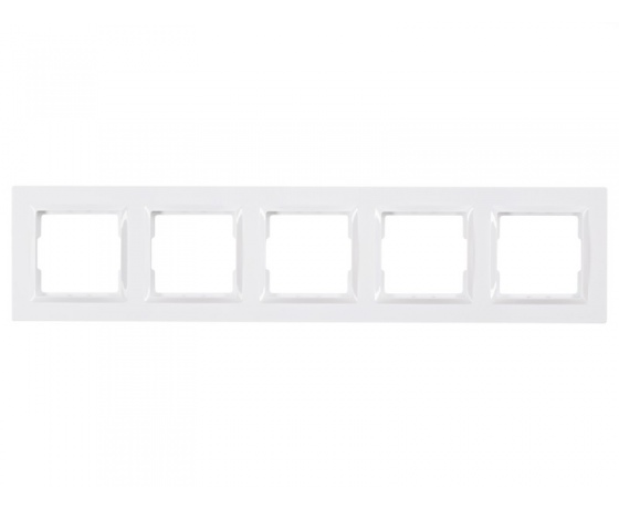 Фото 2 - Рамка 5-я горизонтальная Luxel JAZZ (9025) белая
