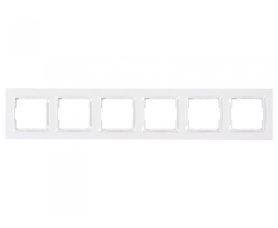 Фото 2 - Рамка 6-я горизонтальная Luxel JAZZ (9026) белая