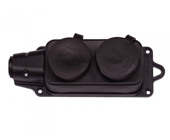 Фото 2 - Колодка каучуковая Luxel 2 розетки с заземлением (1132)