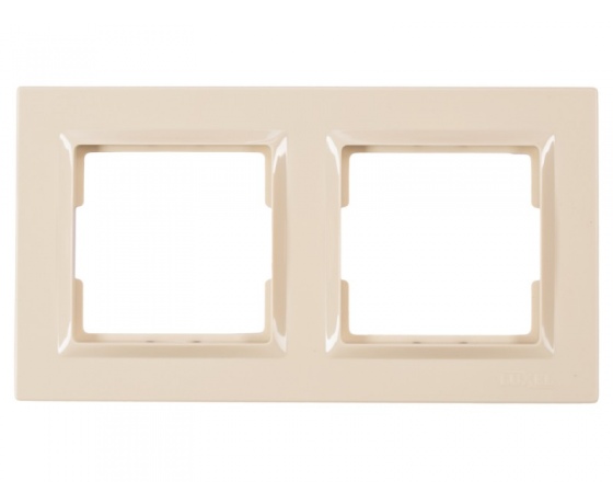 Фото 2 - Рамка 2-я горизонтальная Luxel JAZZ (9322) кремовая