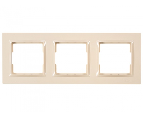 Фото 2 - Рамка 3-я горизонтальная Luxel JAZZ (9323) кремовая