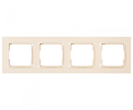 Фото 2 - Рамка 4-я горизонтальная Luxel JAZZ (9324) кремовая