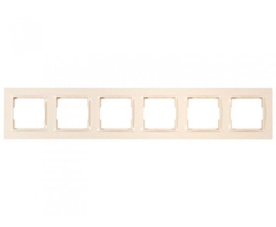 Фото 2 - Рамка 6-я горизонтальная Luxel JAZZ (9326) кремовая