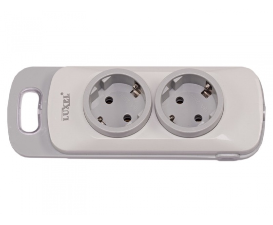 Фото 2 - Колодка Luxel Nota 2 розетки с  заземлением (4111)