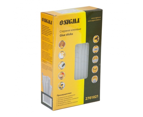 Фото 3 - Стержни клеевые Ø8×200мм 100шт 1кг (прозрачные) SIGMA (2701021)