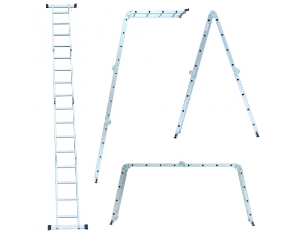Фото 2 - Лестница многоцелевая 4×4 (алюминиевая) FLORA (5031324)