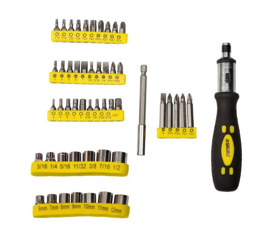 Фото 2 - Отвертка + насадки торцевые и биты 51шт CrV SIGMA (4002131)