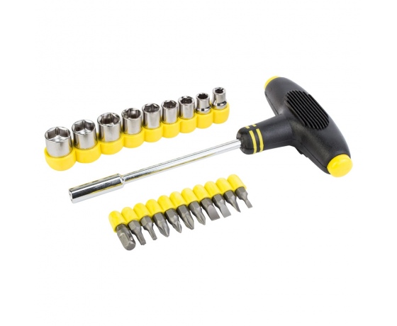 Фото 2 - Отвертка с Т-образной ручкой и насадками 21шт CrV SIGMA (4002161)