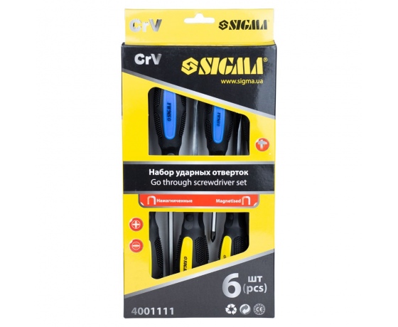 Фото 8 - Набор ударных отверток SIGMA 6шт CrV (4001111)