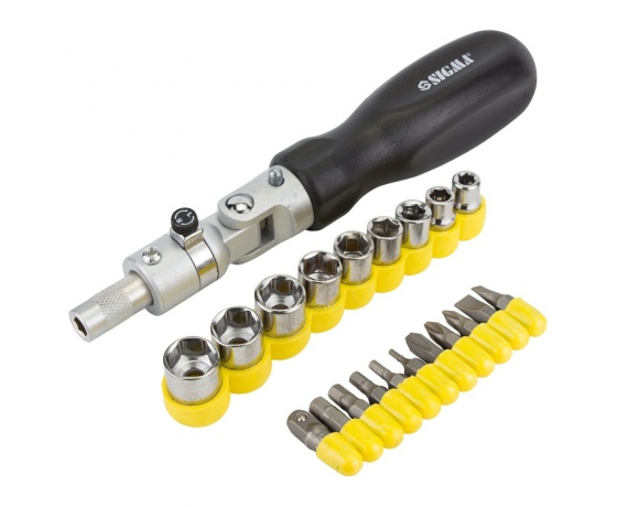 Фото 2 - Отвертка с реверсом + насадки и биты SIGMA (4002031)