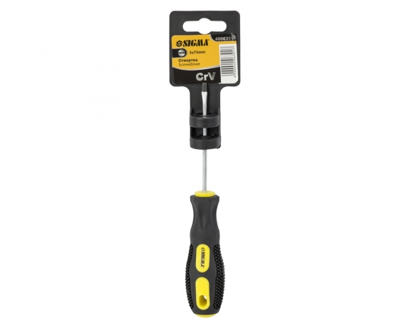 Фото 3 - Отвертка шлицевая SL3.0×75мм CrV SIGMA (4006301)