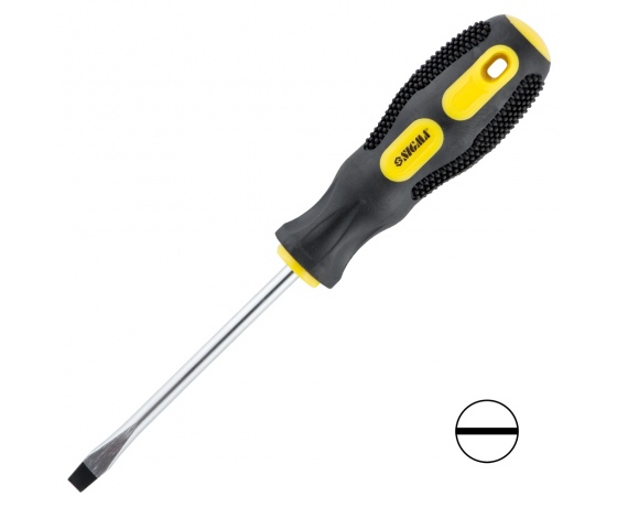 Фото 2 - Отвертка шлицевая  SL6.0×100мм CrV SIGMA (4006381)