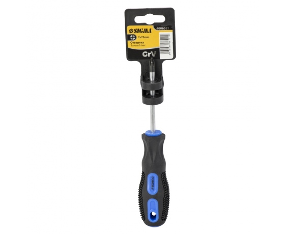 Фото 3 - Отвертка крестовая PH1×75мм СrV SIGMA (4006521)