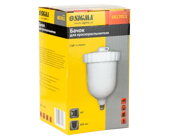 Фото 4 - Бачок верхний для краскораспылителя HP (верх/пласт) 600мл SIGMA (6817011)