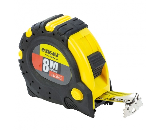 Фото 2 - Рулетка магнитная фиксатор + тормоз 8м×25мм SIGMA (3823081)