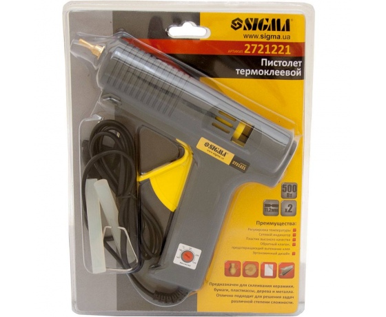 Фото 8 - Пистолет термоклеевой с регулировкой температуры (140-220°C) Ø11.2мм 500Вт SIGMA (2721221)