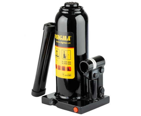 Фото 2 - Домкрат гидравлический бутылочный 8т H 225-450мм SIGMA (6101081)