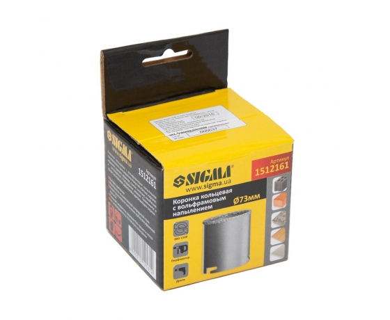 Фото 3 - Коронка кольцевая с вольфрамовым напылением 73мм SIGMA (1512161)