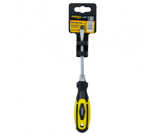 Фото 4 - Отвертка усиленная шлицевая SL5×100мм под ключ CrV SIGMA (4007071)